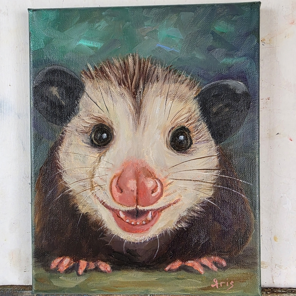 Abstract oil Painting cute Possum.
